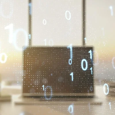 opti laptop with all IT figures and lines SH